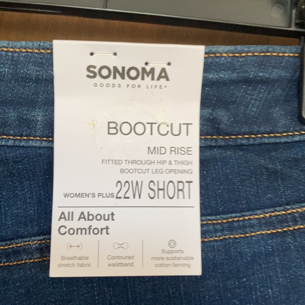 Sonoma jean midrise bootcut breathable stretch fabric jean size 22W Short - Picture 4 of 16
